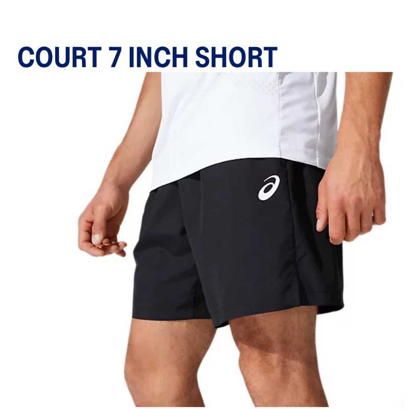 กางเกงกีฬาขาสั้นAsicsใส่เล่นกีฬาหรือใส่ออกกำลังกาย เนื้อผ้าบางเบา ระบายอากาศ แห้งไว แห้งง่าย ใส่เย็นสบาย คล่องตัวสุง