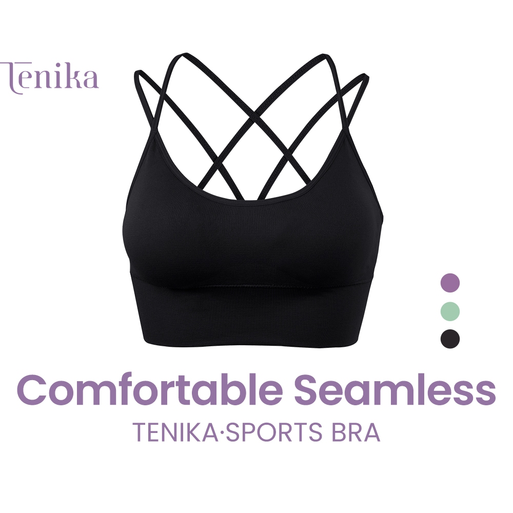 TENIKA สปอร์ตบรา ไร้โครง ดูดซับเหงื่อ ระบายอากาศ เนื้อผ้ายืดหยุ่นสูง เสื้อชั้นใน