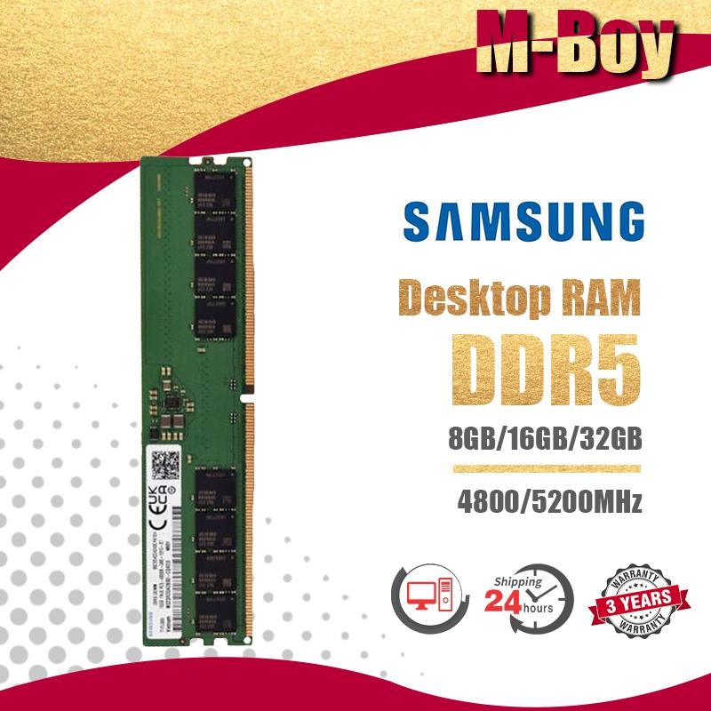 【สินค้าเฉพาะจุด】Samsung 8GB/16GB 288Pin DDR5 DIMM PC5-34800 Desktop Memory 1.1V RAM UDIMM