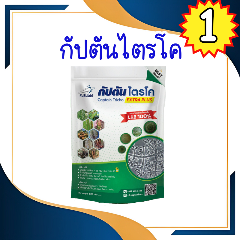 ไตรโคเดอร์มา ของเเท้100% (500 กรัม) กัปตันไตรโค ฆ่าโรคเชื้อรา ปลอดภัย 100 %