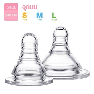 จุกนมแบบคอกว้างและคอแคบ มีไซส์ SML สามารถเลือกแบบได้