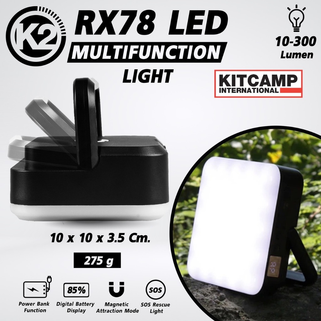 โคมไฟ K2 RX78 LED MULTIFUNCTION LIGHT 8000 mAhโคมไฟปรับแสง โคมดิจิตอล (ไม่ควรใช้สายแบบ Fast Charge)