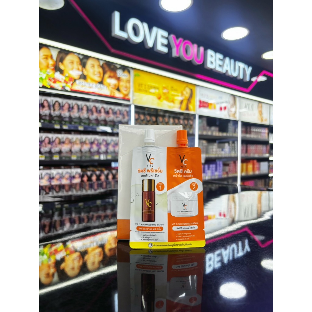 [กล่อง x 6ซอง] ดับเบิ้ลวิตซี น้องฉัตร Double Vit C Ratcha Vit C แท้100% ( พรีเซรั่ม + ครีม) 8กรัม