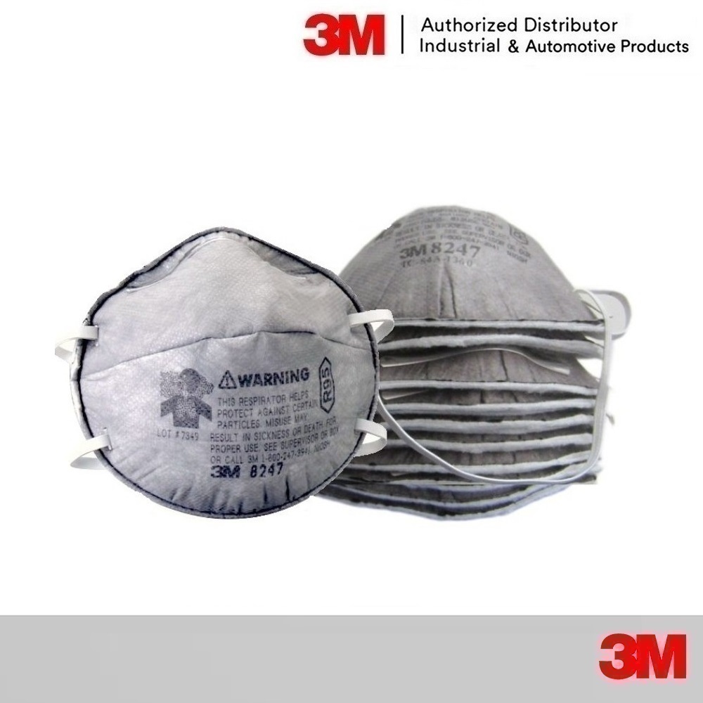 3m 8247 (R95) หน้ากากป้องกันฝุ่นละอองและสารเคมี (10 ชิ้น)