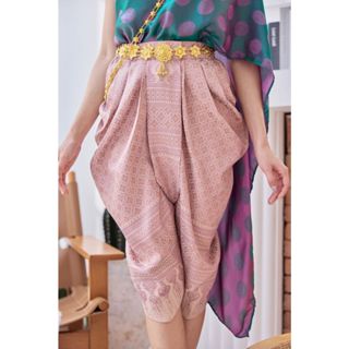 โจงกระเบนไหมสำเร็จรูป ลายนัยนา ลายพิกุล ชุดลอยกระทง