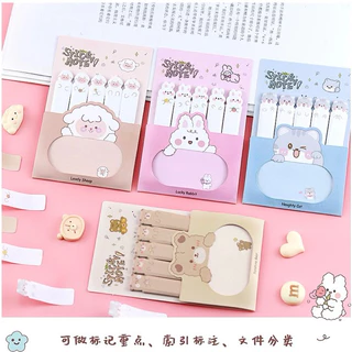 กระดาษโน๊ต ที่คั่น 2 in 1 MEOVV น่ารัก จากเกาหลี Sticky notes กระดาษโน้ต index โพสติด แมว หมี แกะ เครื่องเขียน post if