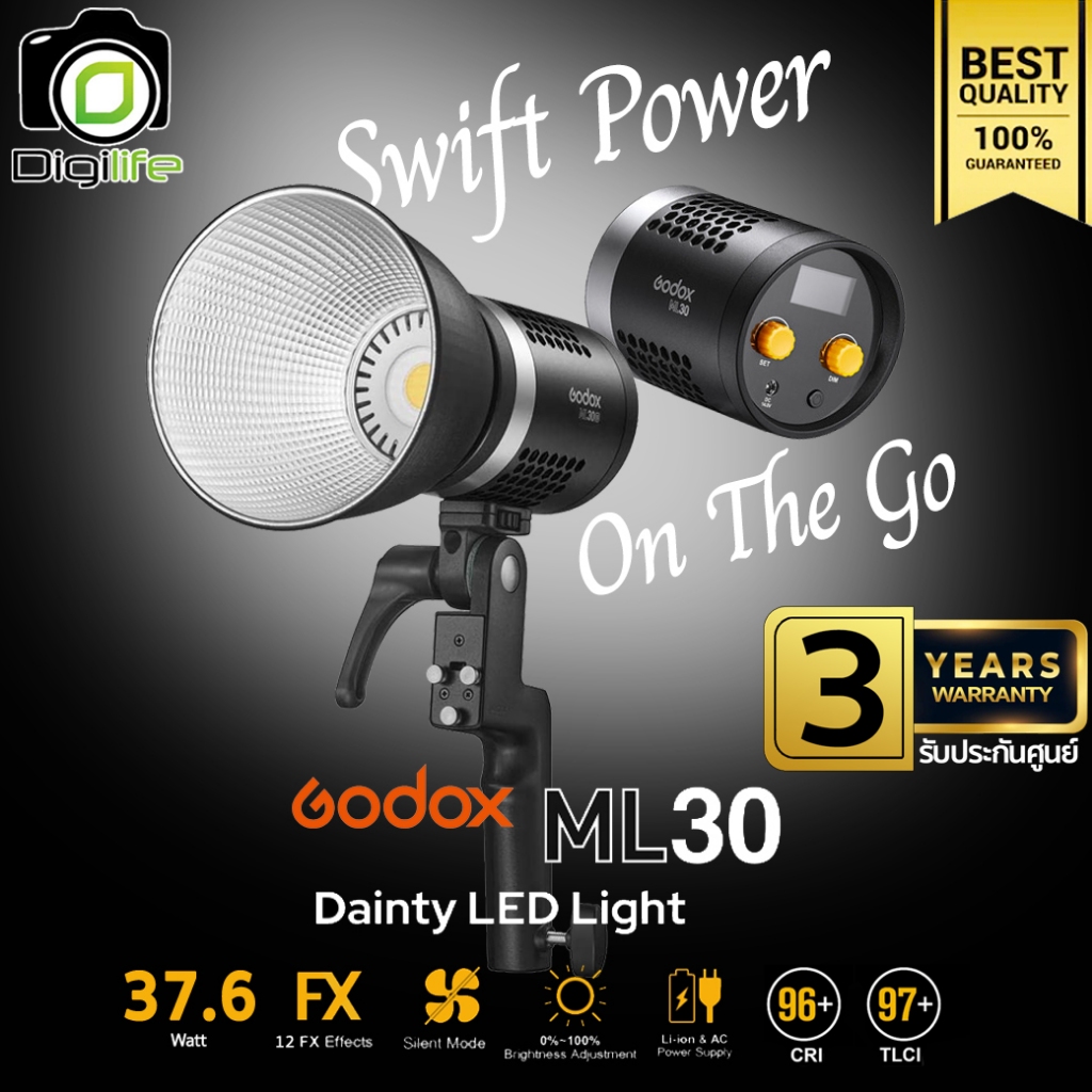 Godox LED ML30 (แสงขาวอย่างเดียว) 37.6W 5600K - Godox Mount - รับประกันศูนย์ Godox Thailand 3ปี / Di