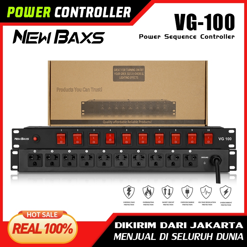 NEW BAXS VG-100 10 channel filter and noise attenuation instrument power plug independent switch sequence power control