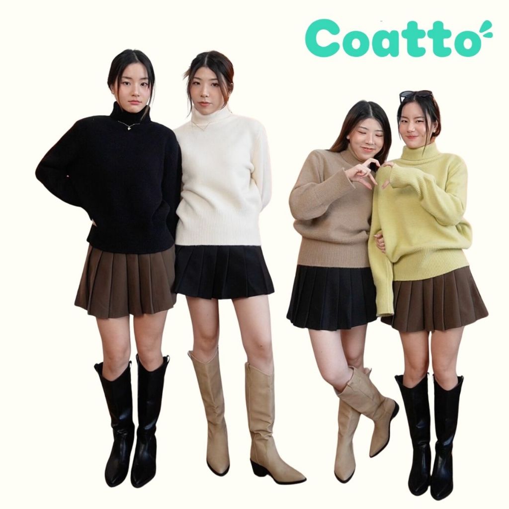 [Coatto.bkk] เสื้อไหมพรมคอเต่าเนื้อหนา คัตติ้งดี สัมผัสนุ่ม เรียบๆ ใส่แมทง่าย (Sw30)