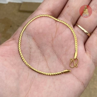 ยูสร้อยพระ ข้อมือบิดนูน 2 ขนาด สแตนเลสเลเซอร์ 22k ไม่ดำ ไม่เป็นสนิม