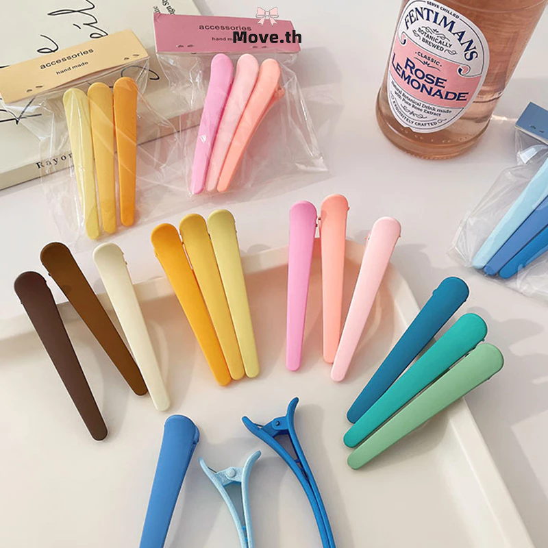 ในไทย-พร้อมส่ง✨กิ๊บหนีบผม รูปปากเป็ด สีแคนดี้ คลิปด้านข้าง หน้าม้า ไม่ทิ้งรอย สไตล์เกาหลี นักเรียนสำหรับผู้หญิง-Move