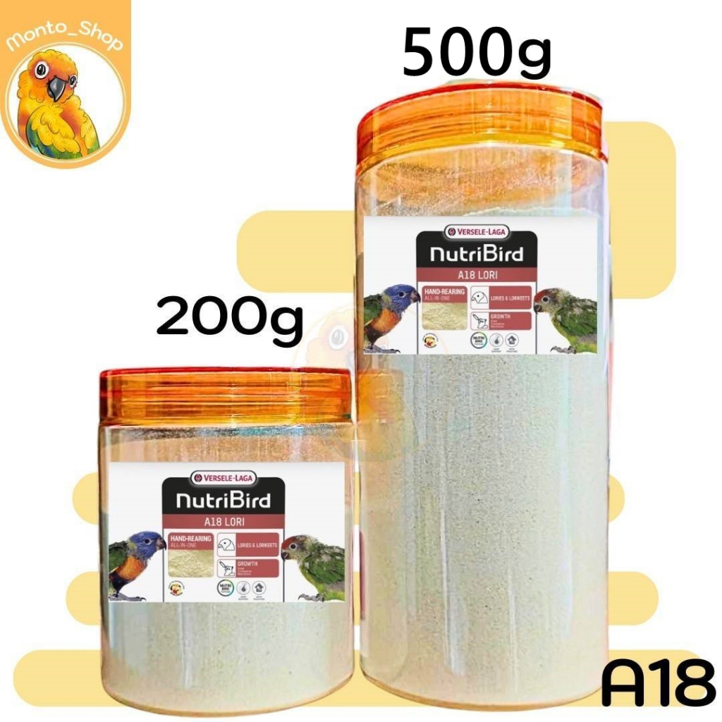 อาหารนก ลูกป้อน ไขมันต่ำ Nutri Bird A18 200g