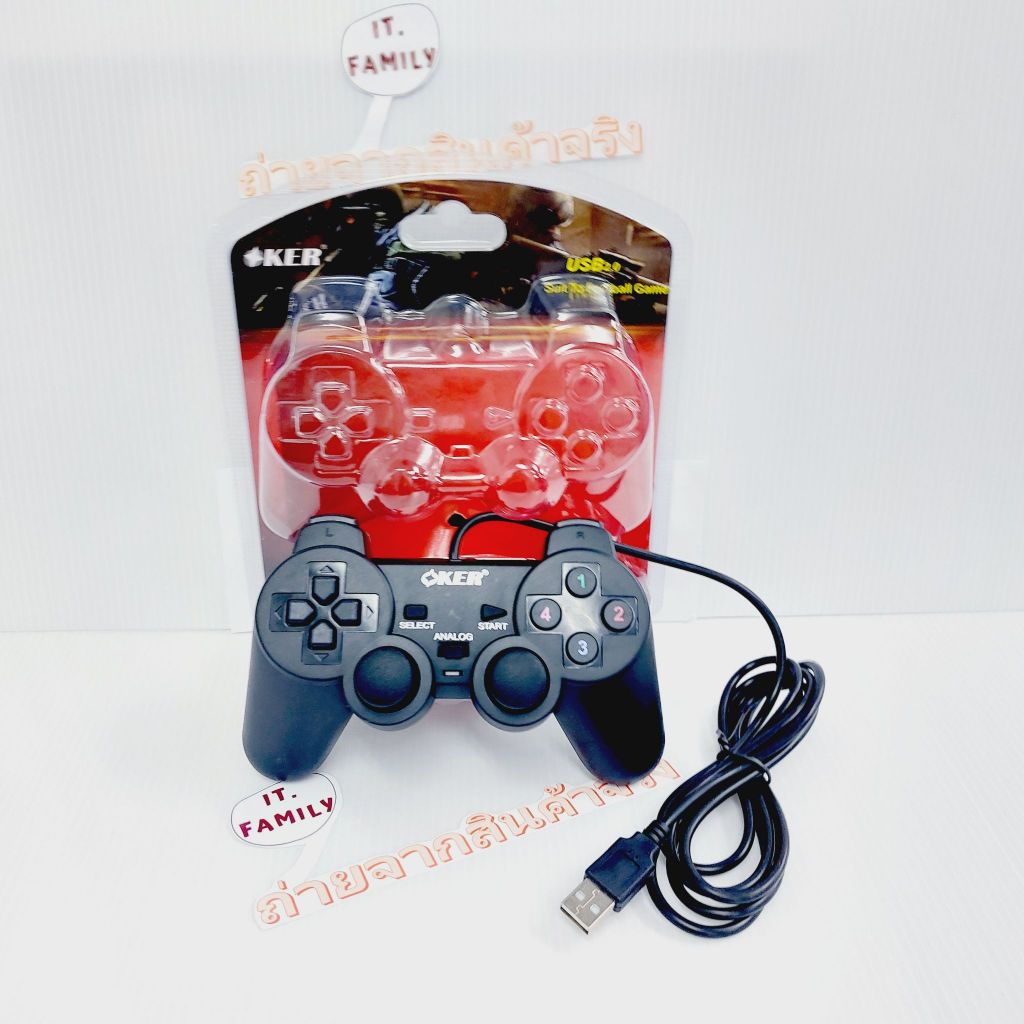 JOYSTICK 2 SHOCKS จอยเกมส์คอมพิวเตอร์หัวเสียบ USB ( U-706 ) OKER สีดำ (ออกใบกำกับภาษีได้)