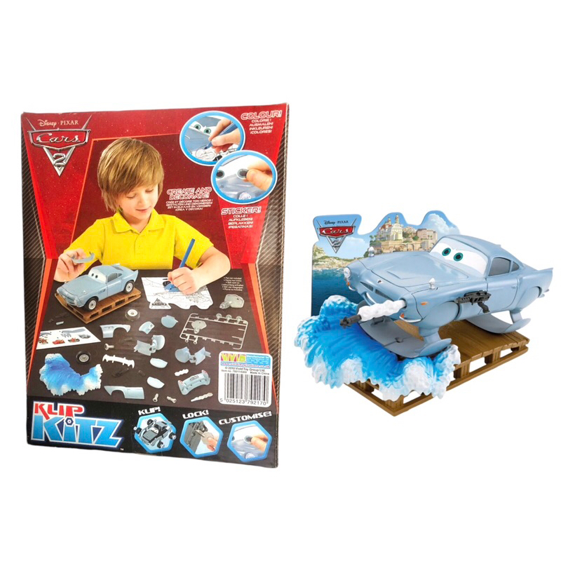 Disney Pixar Cars 2 Klip Kitz Deluxe Hydrofoil Finn McMissile Buildable Toys