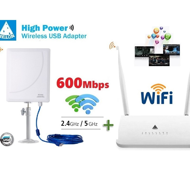 Router+USB Wifi 2.4G+5GHz ชุดขยาย Wifi ระยะไกล Hotspot จากอีกจุด ไป อีก จุด