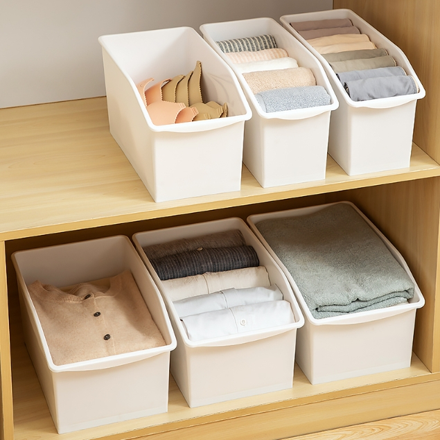 กล่องจัดระเบียบ กล่องพลาสติก ประหยัดพื้นที่ใช้สอย จัดระเบียบห้อง ของใช้ในครัว เก็บของเล่น มีล้อ พลาสติกหนา มินิมอล - รูปที่ 3