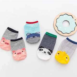 Babyonline(Y054)J1 (ส่งด่วน1วัน)ถุงเท้าเด็กแรกเกิดลายการ์ตูนมีกันลื่น ผ้าฝ้าย ใส่สบาย