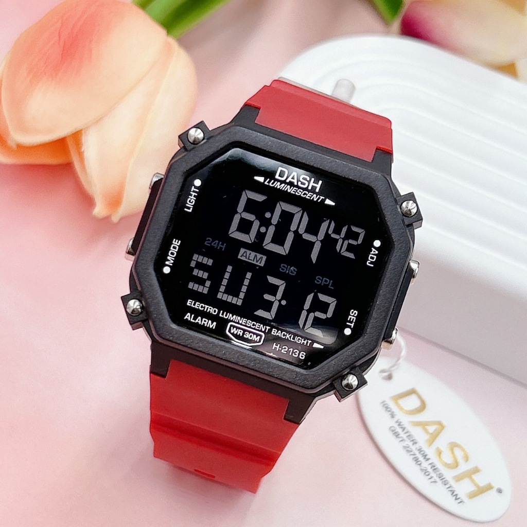 DASH นาฬิกาข้อมือ รุ่นใหม่มาแรง ดิจิตอล จับเวลา ตั้งปลุก กันน้ำ100%