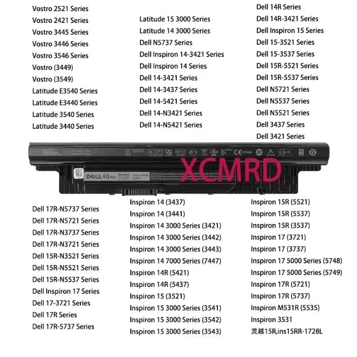 DELL BATTERY NOTEBOOK Type : XCMRD เดลแบตเตอรี่โน๊ตบุ๊คใหม่มือหนึ่ง ราคาถูกที่สุด