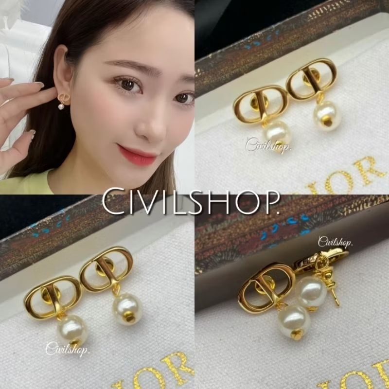 ต่างหูดิอos์ C D มุก เกรดงานออริ. ปั๊มแบรนด์ครบ (พร้อมส่งในไทย)D62.