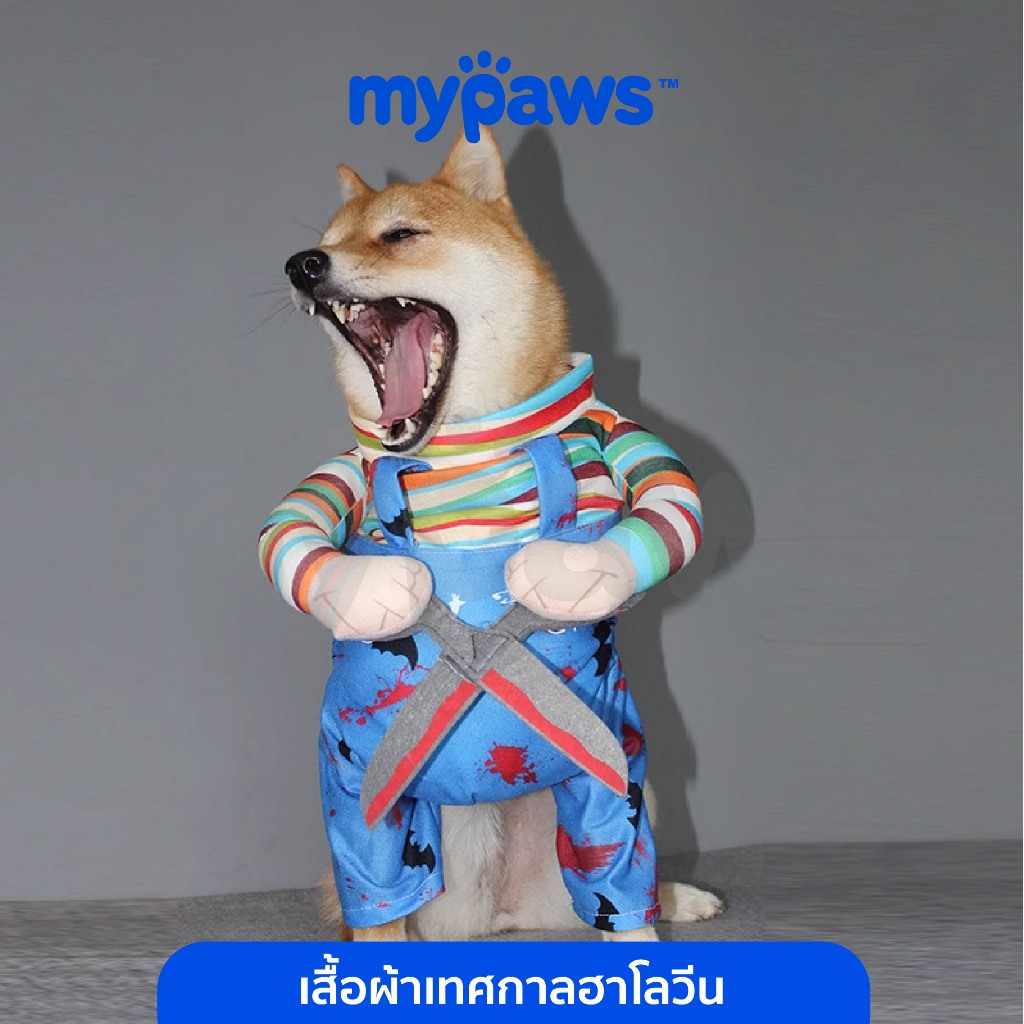 My Paws ชุดฮาโลวีน เสื้อผ้าสัตว์เลี้ยง ผ้าพันคอหมา ผ้าผูกคอแมว