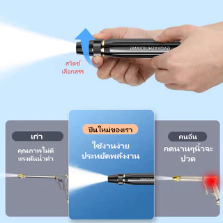 Keycool สายยางรดน้ำต้นไม้ ท่อน้ำอ่อน ท่อสีเหลือง สายฉีดน้ำสำหรับสวน ชุดล้างรถ หัวพ่นโลหะ สายยาง ล้าง รถ พร้อม หัวฉีด
