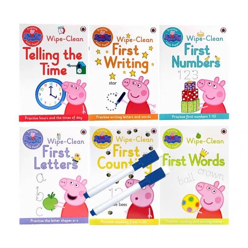 🌟พร้อมส่ง🌟 หนังสือฝึกเขียน​ ฝึกลากเส้น​ wipe-​clean หนังสือกิจกรรม Activty book