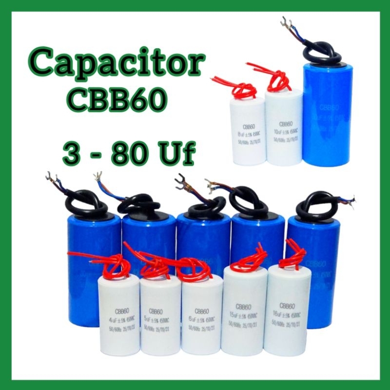 แคปสตาร์ท/แคปรัน เครื่องซักผ้า/มอเตอร์/ปั๊มน้ำ CAPACITOR CBB60 3-70 Uf ส่งจากไทย