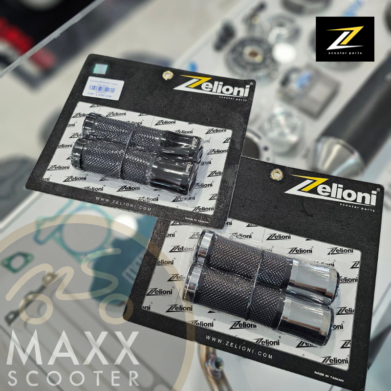 [Zelioni] ปลอกแฮนด์ Zelioni สีดำและสีเงิน สำหรับ Vespa GTS