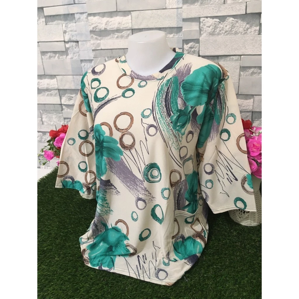 เสื้อยืดผู้หญิง ลายดอก แขนสั้น คอกลม อก40-44นิ้ว รุ่น0054 thumbnail 4