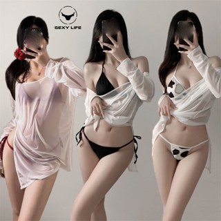 ชุดบิกินี่💕ชุดนอนซีทรู💋การออกแบบผูกเชือก🚚ส่งไวจากไทย1-3วัน