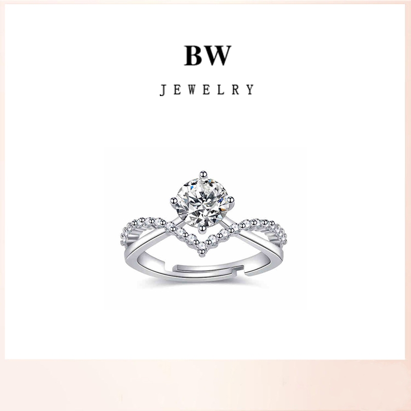 Jewelry แหวนเพชร แหวนสุภาพสตรี แหวนแฟชั่นปรับได้ BWJ003 ของขวัญ