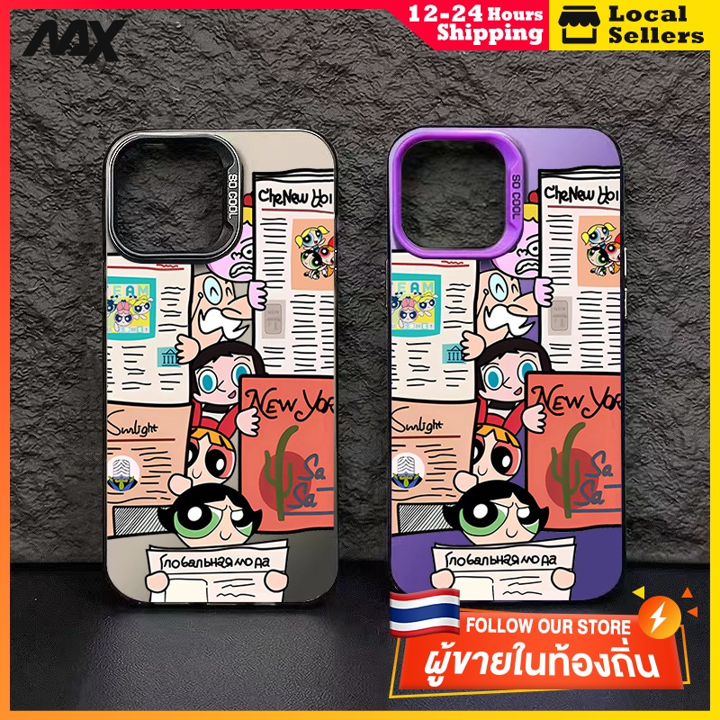 MAX ส่งจากไทย กรณีโทรศัพท์มือถือซิลิโคนหรูหรา พาวเวอร์พัฟฟ์เกิร์ลfor IPhone 8 6 7Plus 13 12 14 15 11 Pro MAX X XR XS