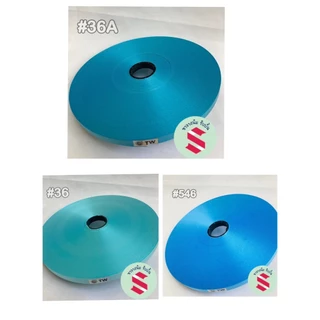 ริบบิ้นพับเหรียญ เนื้อทราย ตรา TW เบอร์ 2 คละ 33 สี 12 มม. 350 หลา เหรียญโปรยทาน พวงมาลัย งานบวช DIY