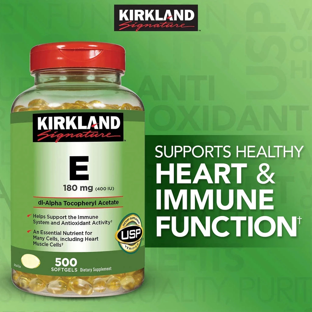Vitamin E Kirkland 400 IU 180mg Us Vitamin E Supplement, Reduce Darkness Slingshotm 500 Tablets