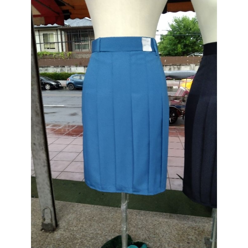 กระโปรงยุวกาชาดทรงแคบ		มีกระเป๋าลับ	ซิปซ่อน	ติดตะขอสามช่อง(เอว×ยาว)​ - รูปที่ 2