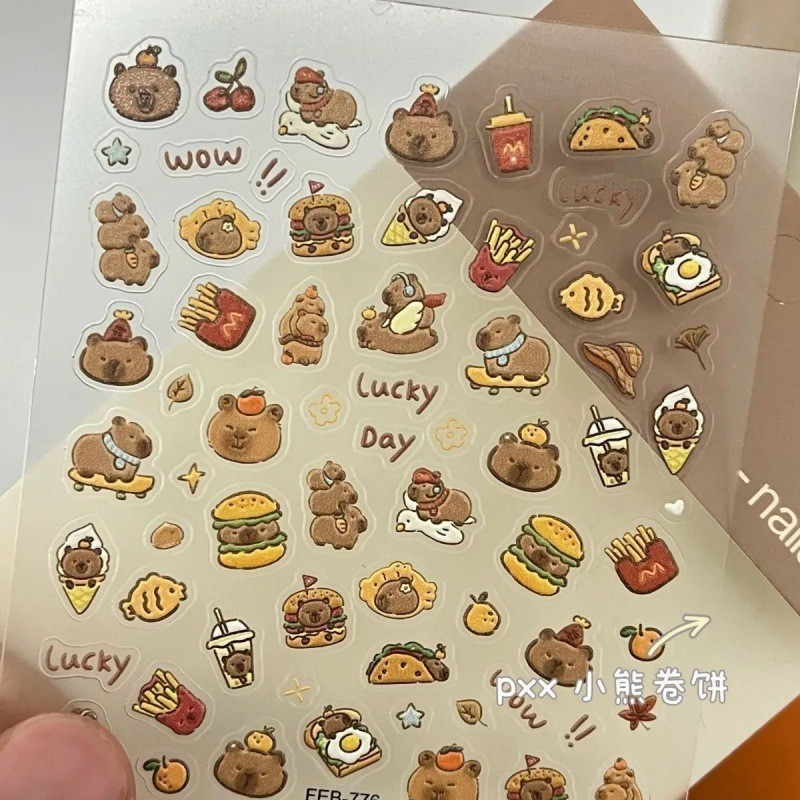 สติกเกอร์ Capybara น่ารัก PVC คุณภาพสูง ทนทาน ตกแต่งสิ่งของได้หลากหลาย
