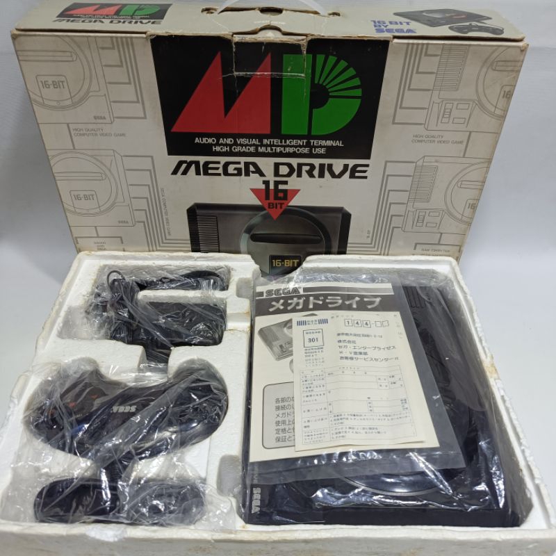 Sega Megadrive 1 NTSC งานกล่องไฟไทย ใช้งานได้ปกติทดสอบแล้วเครื่องและจอยสวยงามระบบAVสายStereo