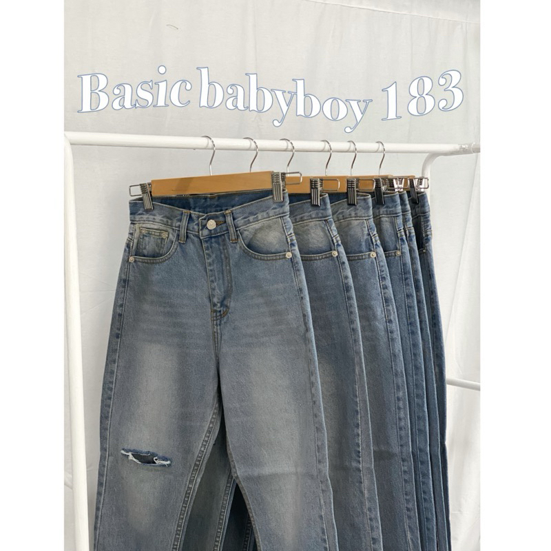 กางเกงยีนส์ทรงบอยสลิม  มือ1 ป้ายssb jeans