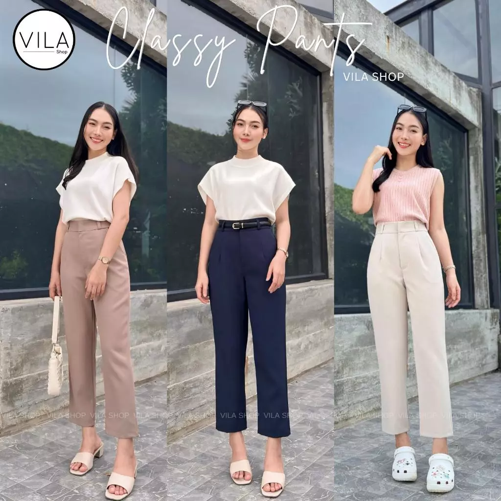 TM20 Small Cylinder Pants งานตัด VILA กางเกงขายาว กระบอกเล็ก