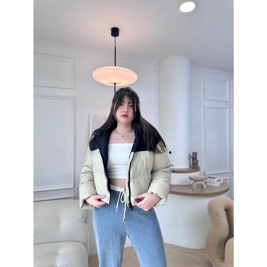 CurveG Two-Tone Puffer Hoodie พัพเฟอร์ฮู้ดดี้สีทูโทน
