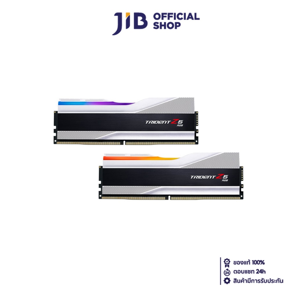 64GB (32GBx2) DDR5 6000MHz RAM (หน่วยความจำ) G.SKILL TRIDENT Z5 RGB (INTEL XMP) (METALLIC SILVER) (F