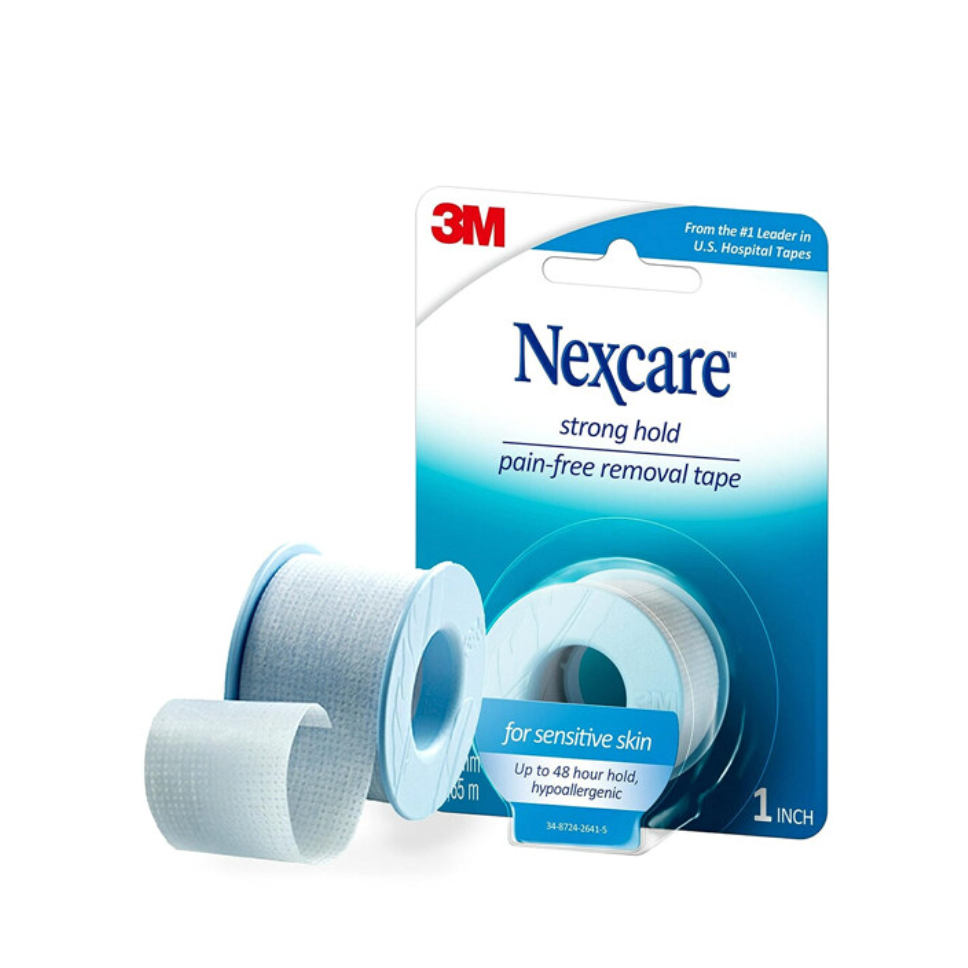 เทปผิวแพ้ง่าย สำหรับผิวบอบบาง เน็กแคร์ Nexcare 3M Sensitive Skin Tape สีฟ้าอ่อน 1นิ้วx144นิ้ว/ม้วน