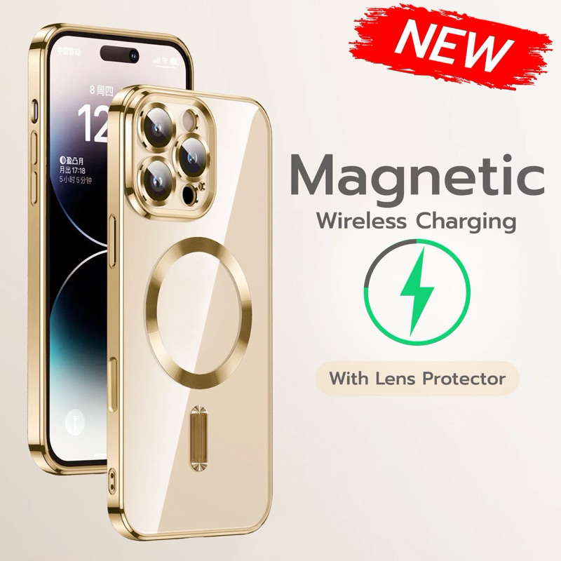 🔥เคสสำหรับไอโฟน🔥 16 Pro Max 16 Pro 16 Plus 16 ป้องกันเลนส์กล้องได้ 360 องศา เคสใส เคสกันกระแทก โปร่งใส แม่เหล็ก