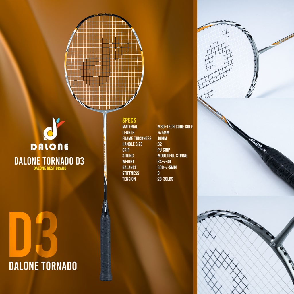 ไม้แบดมินตัน รุ่น Dalone Storm D3 น้ำหนักเบา แข็งแรง ทนทาน