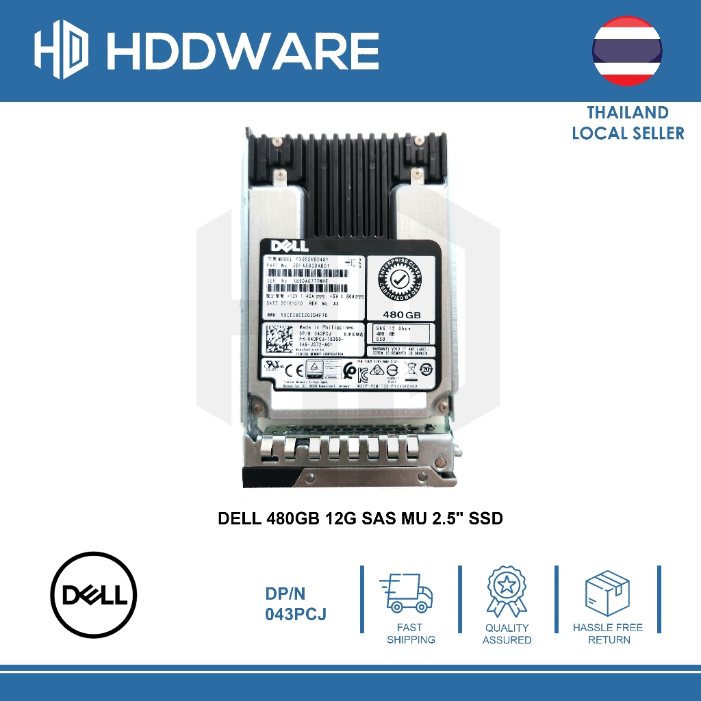 DELL 480GB 12G SAS MU 2.5" SSD // 043PCJ // SDFA583DAB01 // PX05SVB048Y