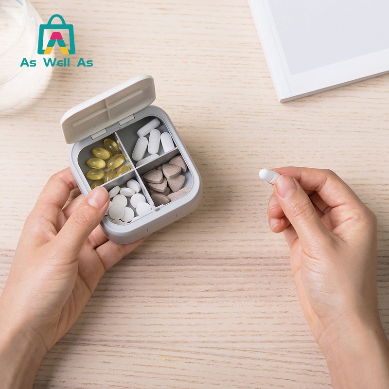 As Well As กล่องใส่ยาแบบพกพา ตลับยาแบบพกพา หรือใส่เครื่องประดับชิ้นเล็ก ๆ เช่น ตุ้มหู แหวน ไว้พกพา แบ่งเป็น 4 ช่อง