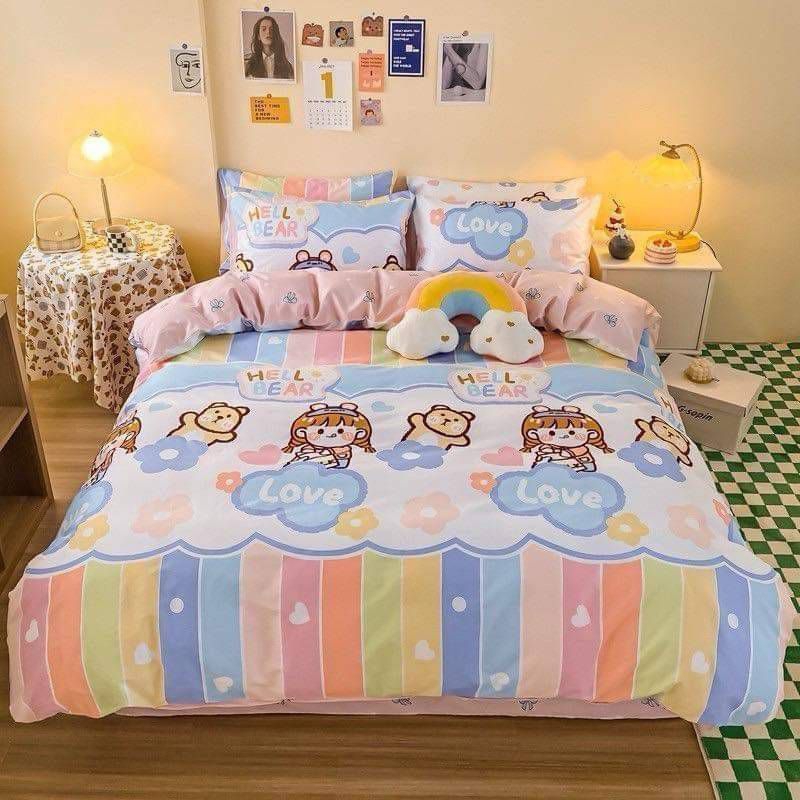 เซ็ตผ้าปูที่นอน 6 ชิ้น  รา ผ้านวม5-6 ฟุต