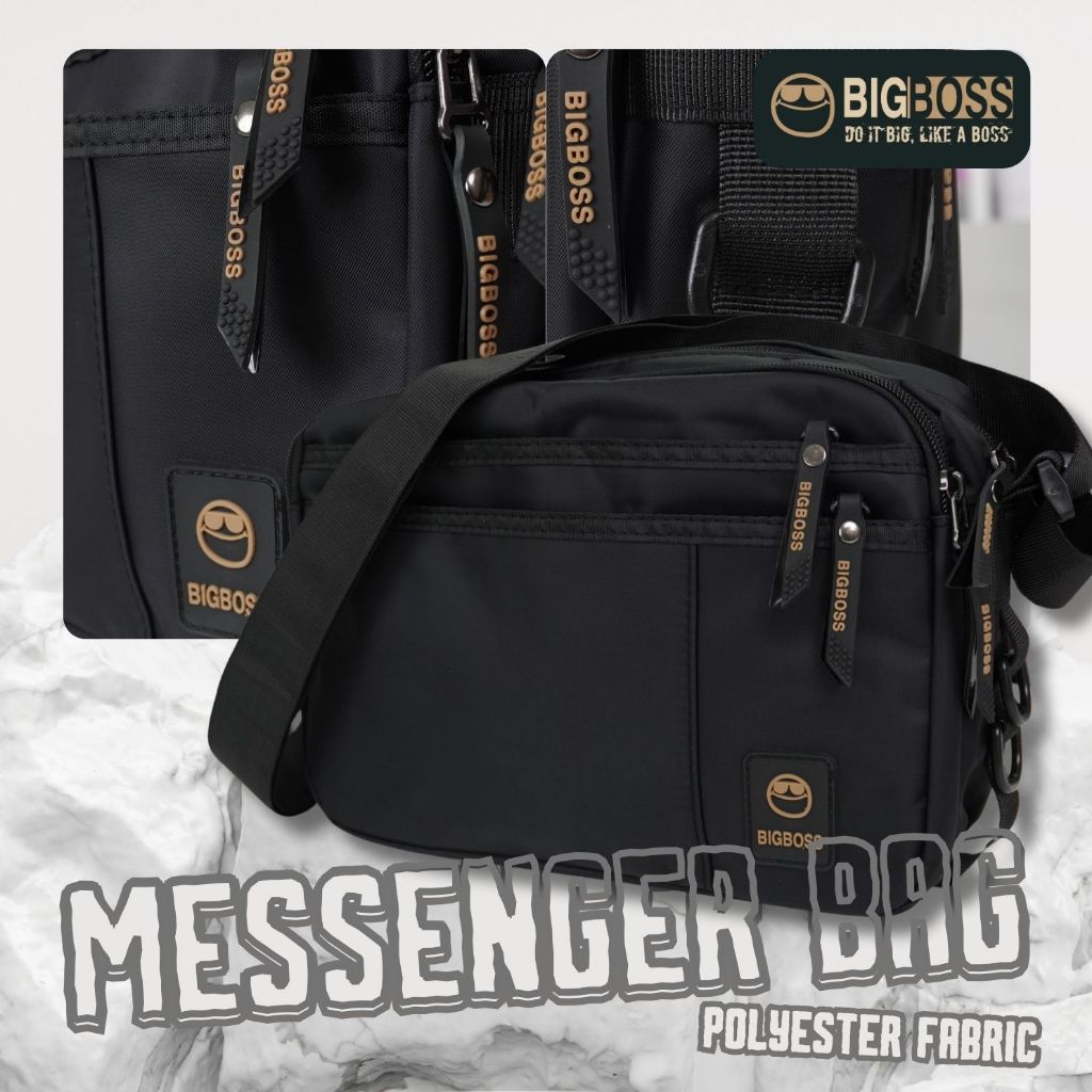 ฺBigBoss กระเป๋าสะพายข้าง รุ่น A03 เนื้อผ้าโพลี 11 นิ้ว เนื้อผ้ากันน้ำได้ มีช่องใส่ของ 5 ซิป และ 1 ซิปด้านใน