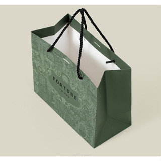🥕gift🥕ถุงกระดาษ Fortune to you สีเขียว พร้อมโบว์ผูก ถุงของขว…